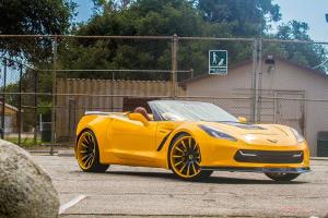 Chevrolet Corvette Stingray Convertible Orange Ray by Forgiato Wheels 2014 года